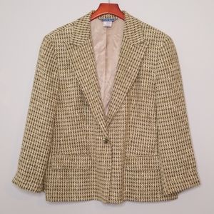 {Austin Reed} Vintage Olive & Cream Boxy Jacket